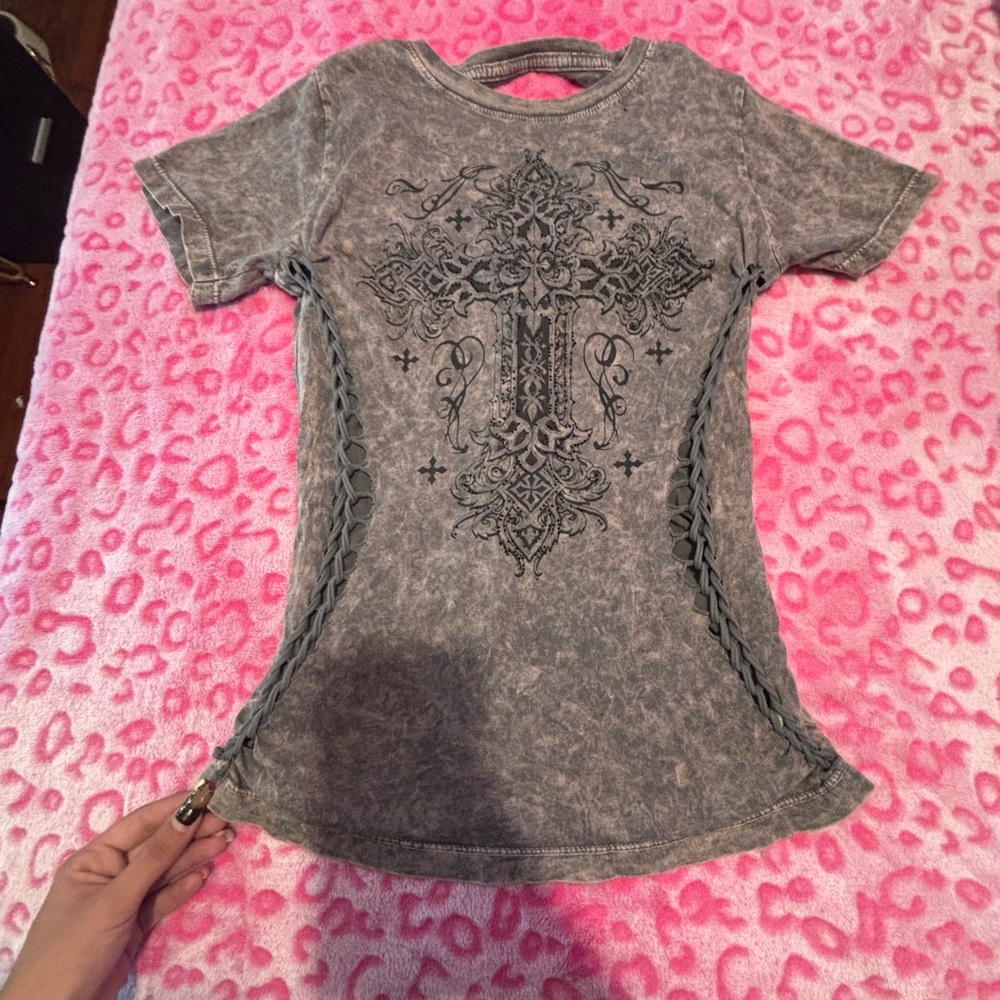 Affliction Gray Graphic Tee